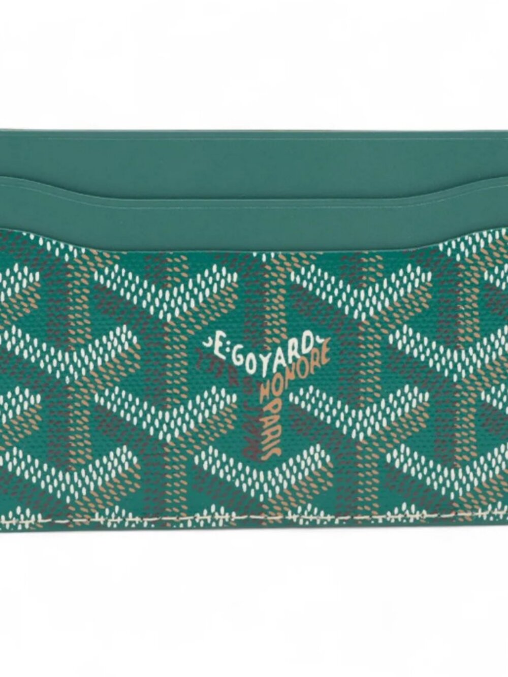 Goyard Herringbone Saint-Sulpice Card Case Green